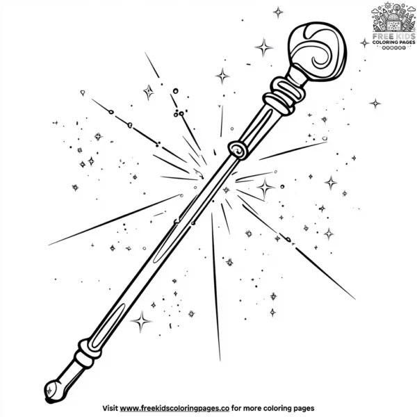 Magical staff coloring pages