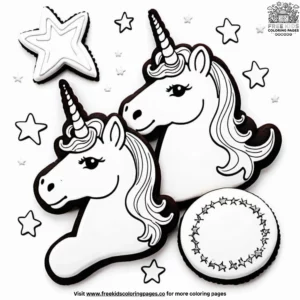 Magical Unicorn Cookie Coloring Pages