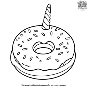 Magical Unicorn Donut Coloring Pages