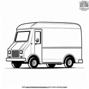 Mail Delivery Van Coloring Pages