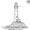 Majestic Coastal Lighthouse Coloring Pages