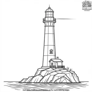 Majestic Coastal Lighthouse Coloring Pages