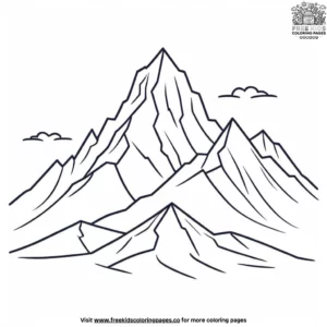 Majestic Mountain Peaks Coloring Pages