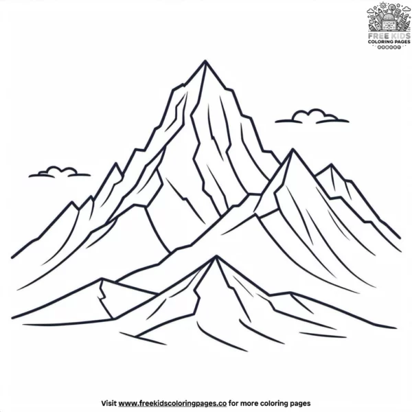 Majestic mountain peaks coloring pages