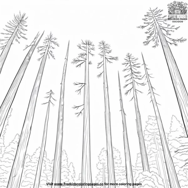 Majestic redwood forest coloring pages