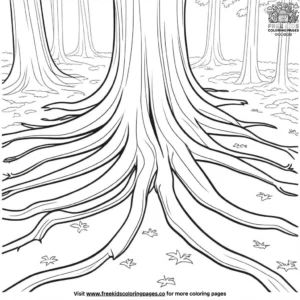 Majestic redwood roots coloring pages