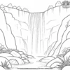 Majestic Waterfall Gorge Coloring Pages