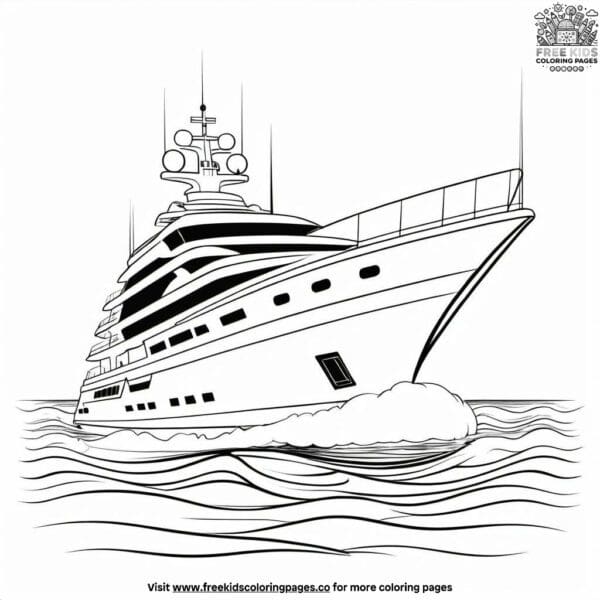 Majestic yacht coloring pages