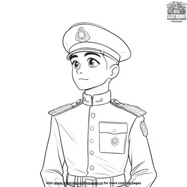 Marines in uniform coloring pages