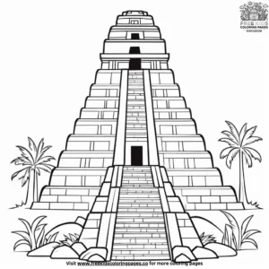 Mayan temples coloring pages