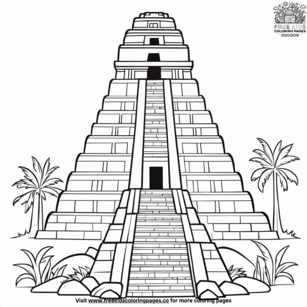 Mayan temples coloring pages