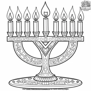 Menorah Decor Coloring Pages