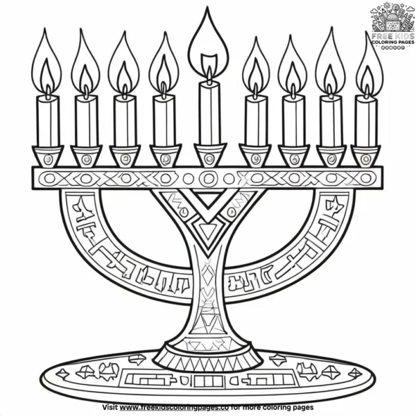 Menorah decor coloring pages