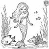 Mermaid Under the Sea Coloring Pages