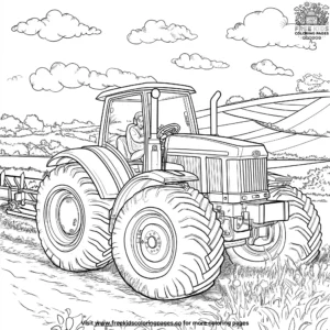 Mighty farm tractor coloring pages