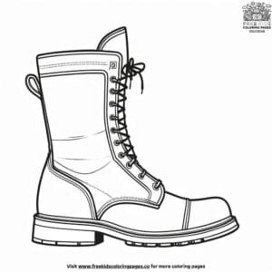 Military Boot Coloring Pages