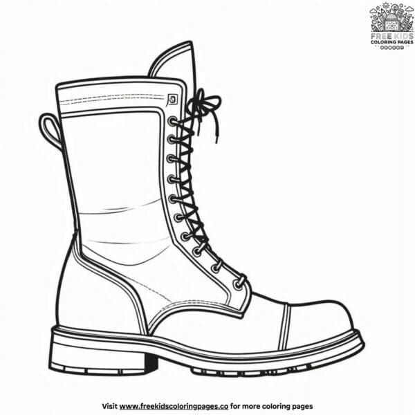 Military boot coloring pages