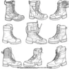 Military Boots Coloring Pages