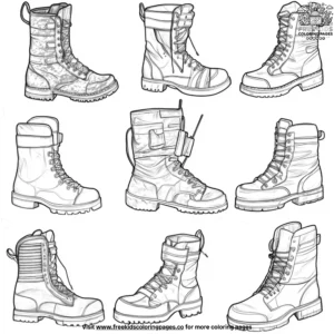 Military Boots Coloring Pages