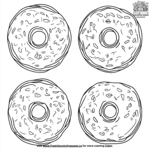 Mini donut treats coloring pages