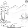 Misty Lake Shore Coloring Pages