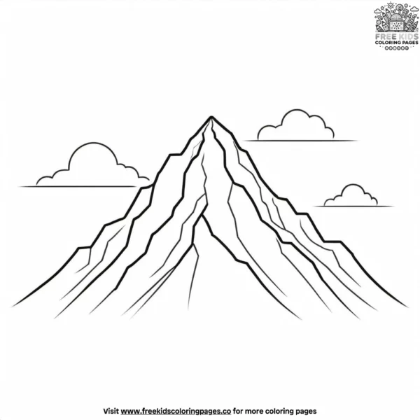 Misty mountain peak coloring pages