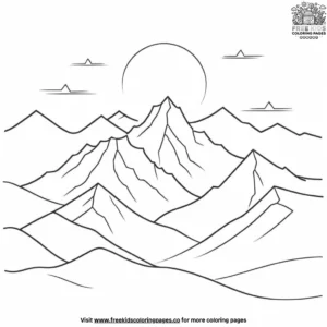 Misty Mountain Sunrise Coloring Pages