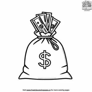 Money bag coloring pages