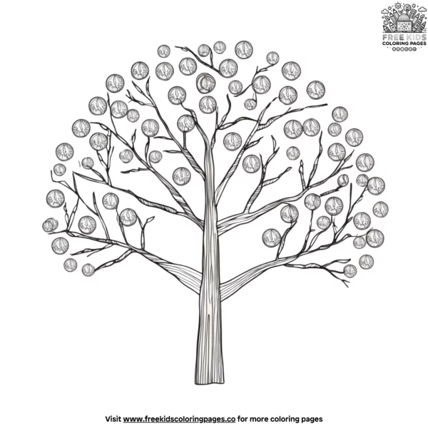 Money tree coloring pages