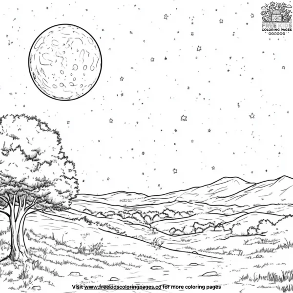 Moon beam coloring pages