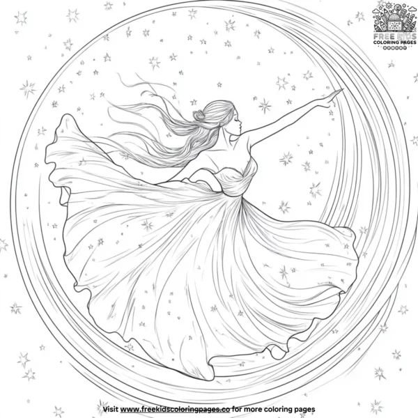 Moon dance coloring pages