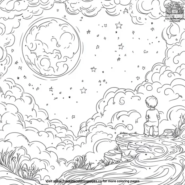 Moon dream coloring pages