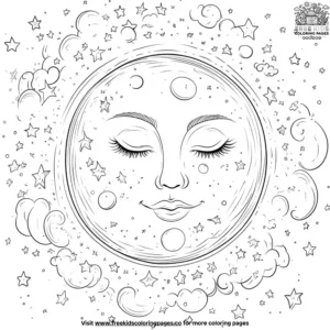 Moon Face Coloring Pages