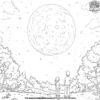 Moon Gaze Coloring Pages