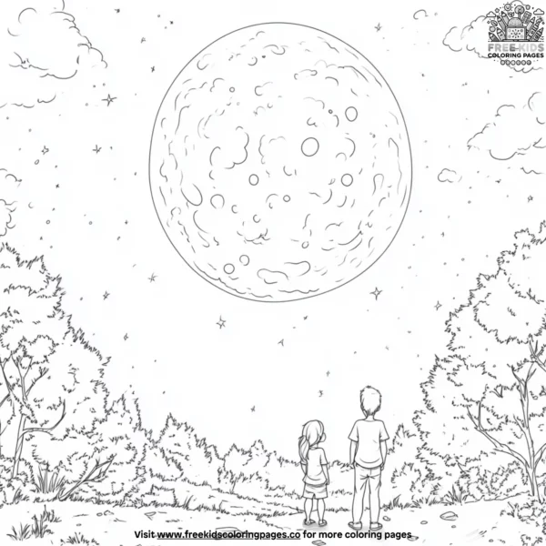 Moon gaze coloring pages