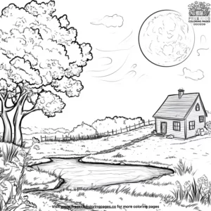 Moon light coloring pages