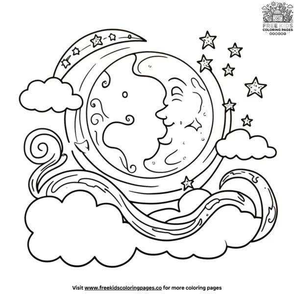 Moon magic coloring pages