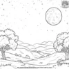 Moon Night Coloring Pages