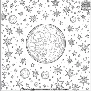 Moon stars coloring pages