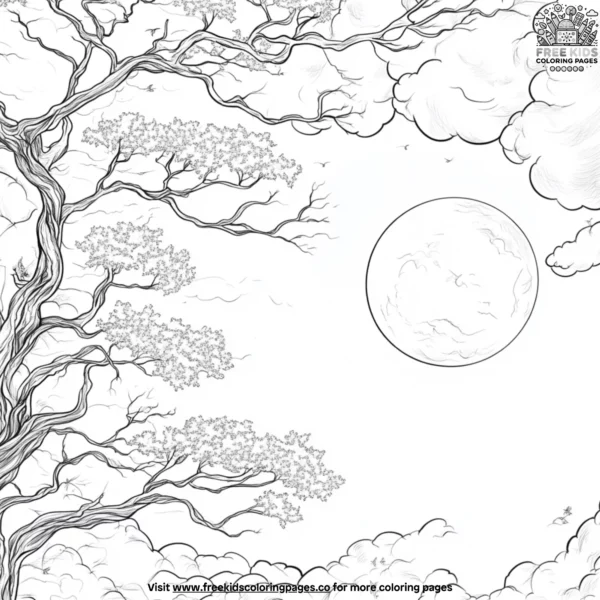 Moon wish coloring pages