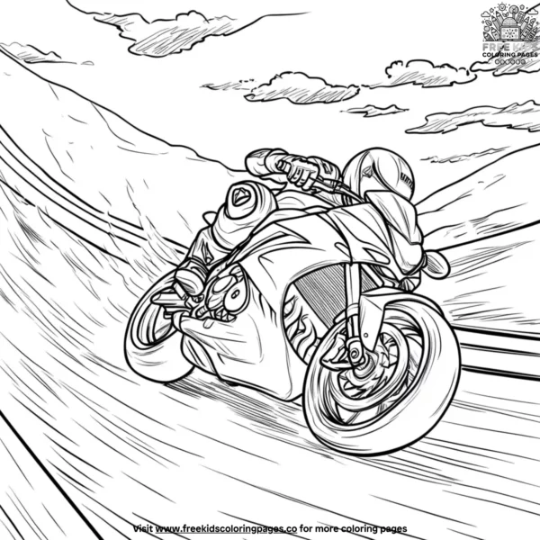 Moto racer coloring pages