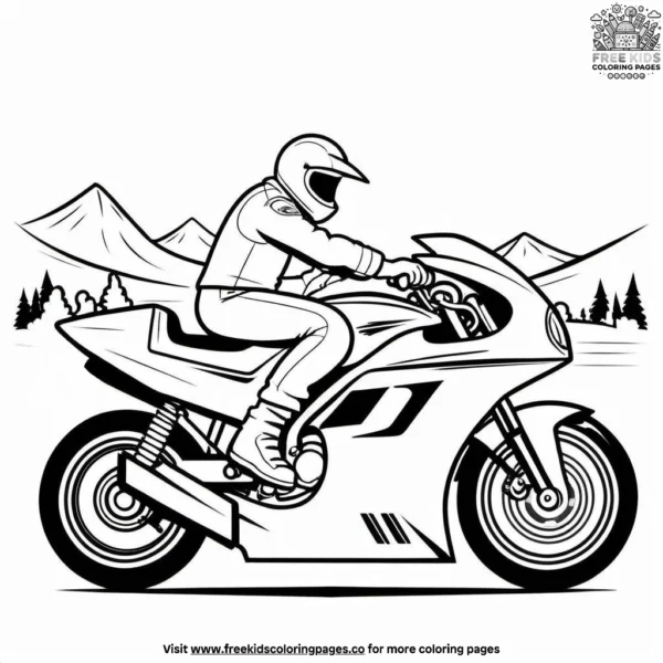 Motorbike racer coloring pages