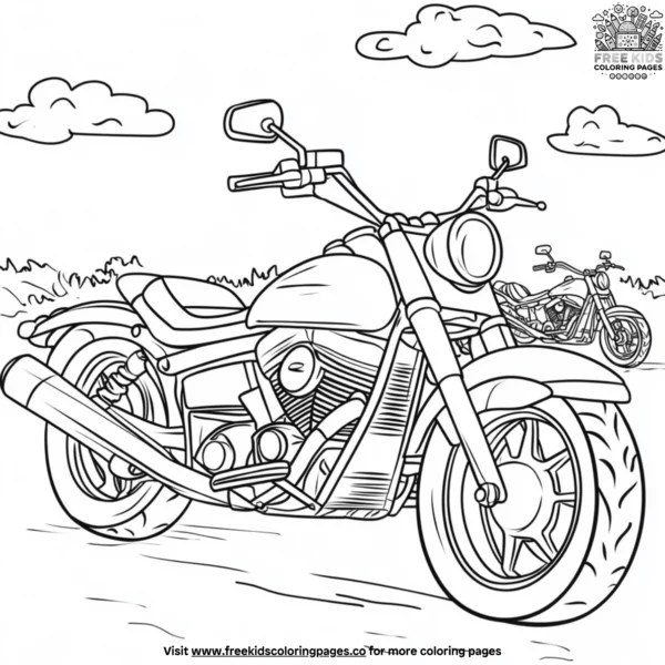 Motorcycle mania coloring pages