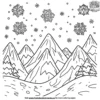 Mountain Snowflake Coloring Pages