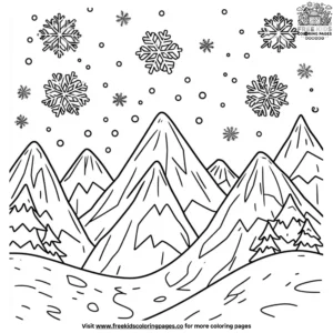 Mountain snowflake coloring pages