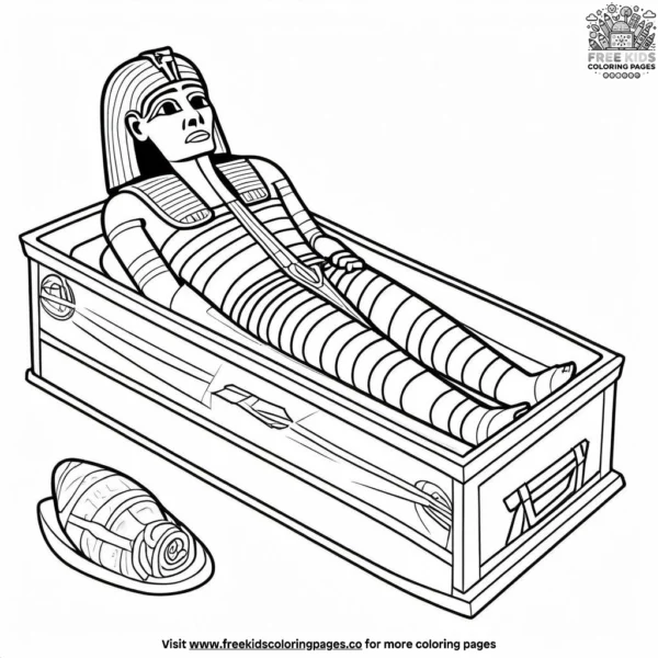 Mummy unwrapping coloring pages