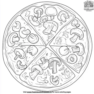 Mushroom Pizza Topping Coloring Pages