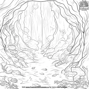 Mysterious Underwater Cave Coloring Pages