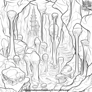 Mystical Treasure Caves Coloring Pages