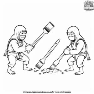 Nail Brush Ninjas Coloring Pages